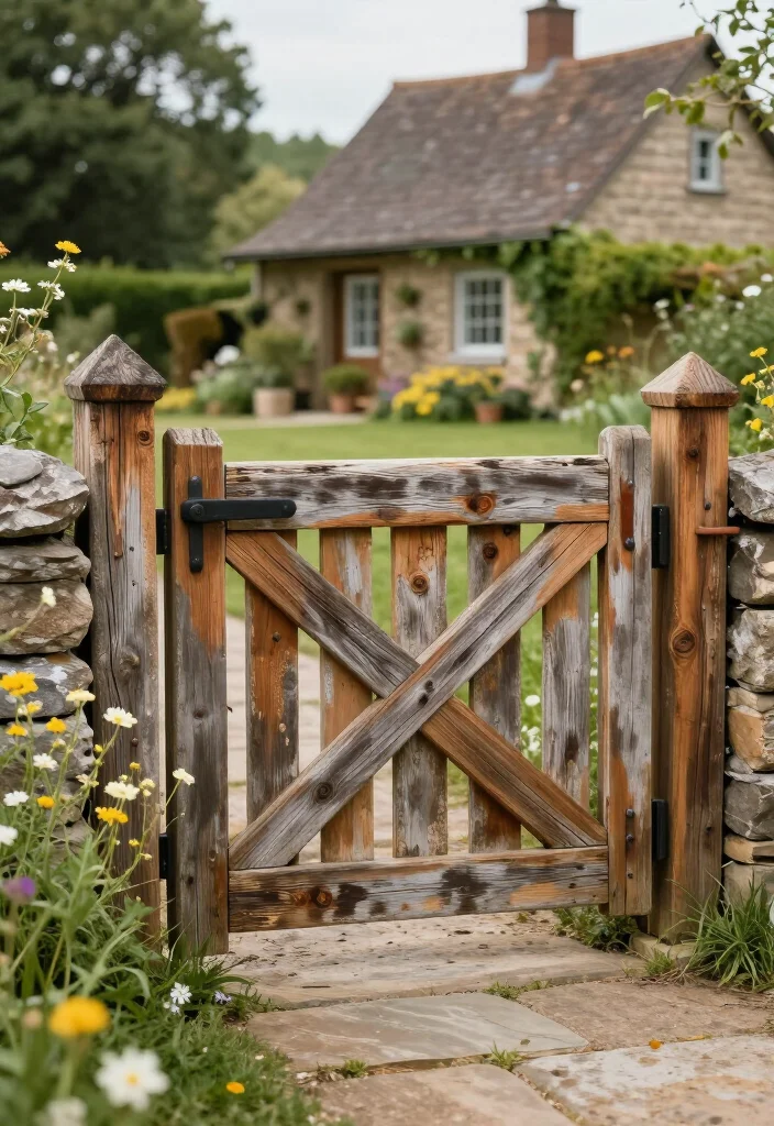 17 BEST Driveway Gate Ideas That Will Transform Your Curb Appeal (You Won't Believe #5!) - 3. Rustic Farmhouse Gate 1