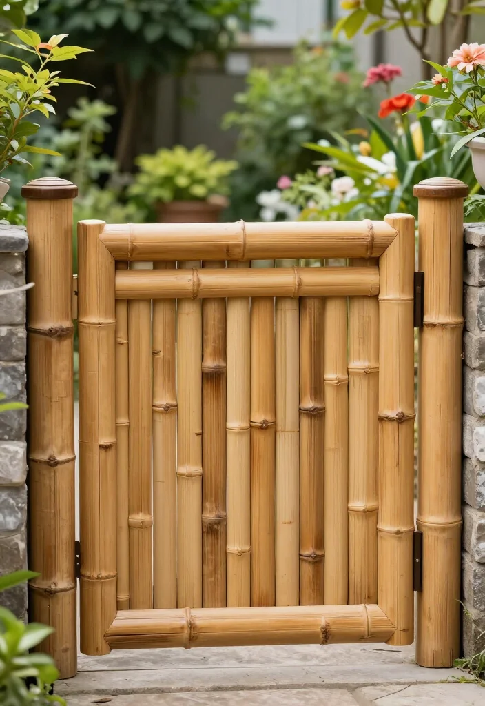 17 BEST Driveway Gate Ideas That Will Transform Your Curb Appeal (You Won't Believe #5!) - 6. Eco-Friendly Bamboo Gate 1