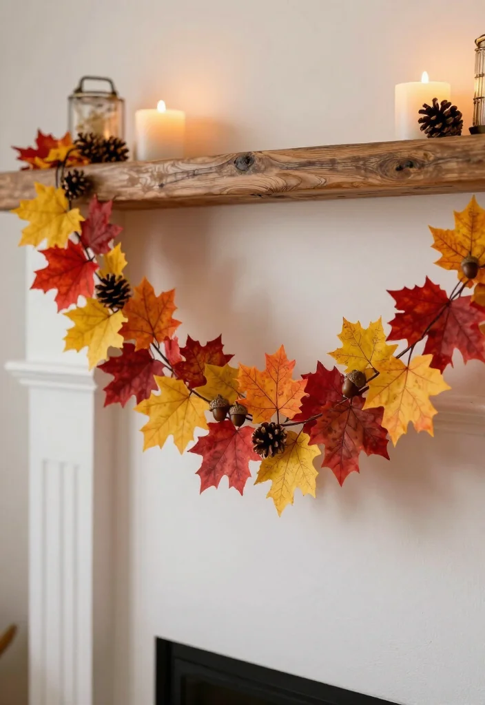 17 Best Thanksgiving Decor Ideas Under $100 That Will WOW Your Guests! - 12. DIY Autumn Leaf Garland 1