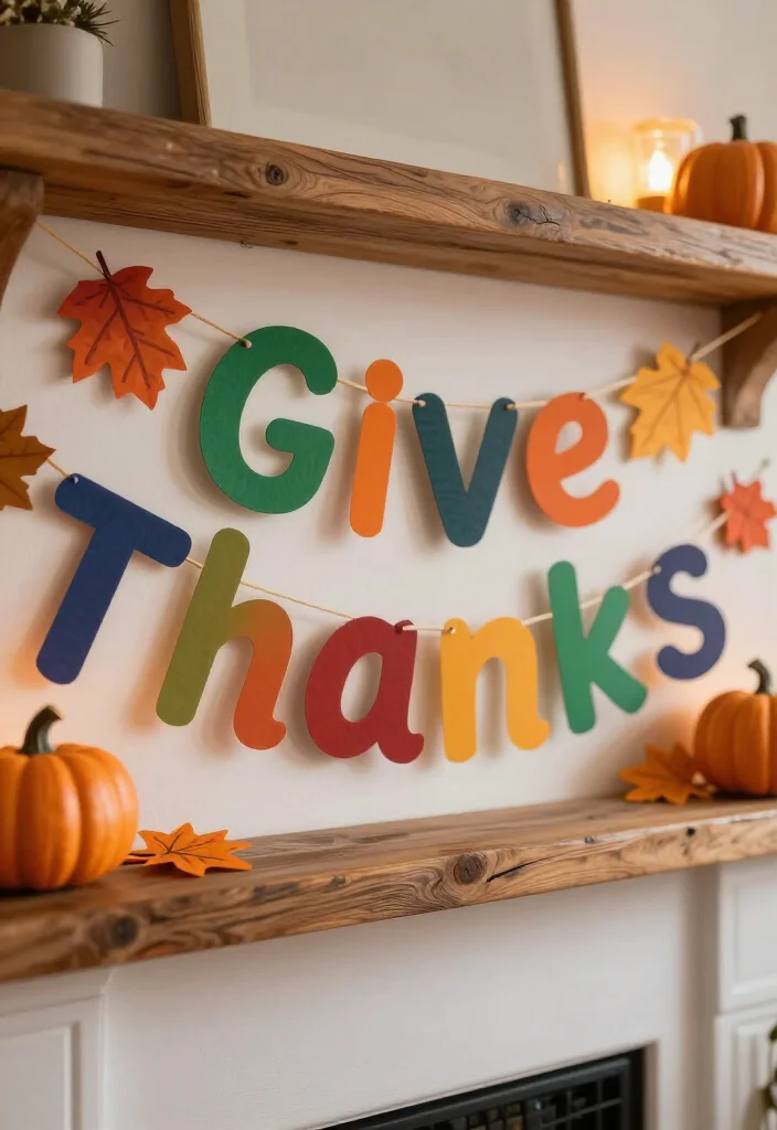 17 Best Thanksgiving Decor Ideas Under $100 That Will WOW Your Guests! - 16. Whimsical Thanksgiving Banners 1
