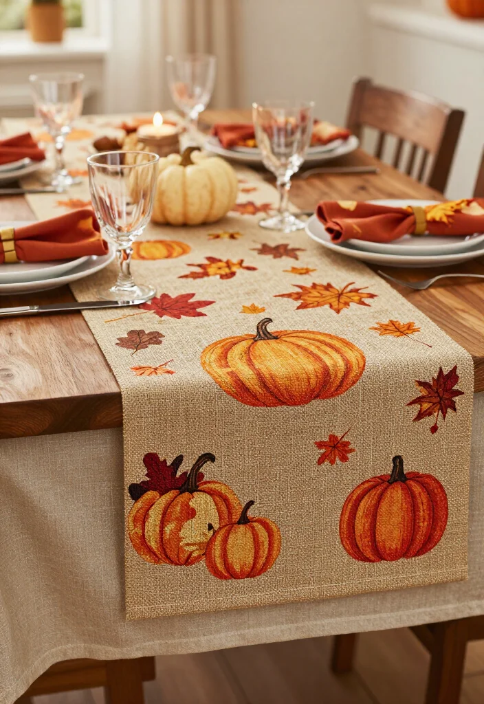 17 Best Thanksgiving Decor Ideas Under $100 That Will WOW Your Guests! - 4. Harvest-Themed Table Runner 1