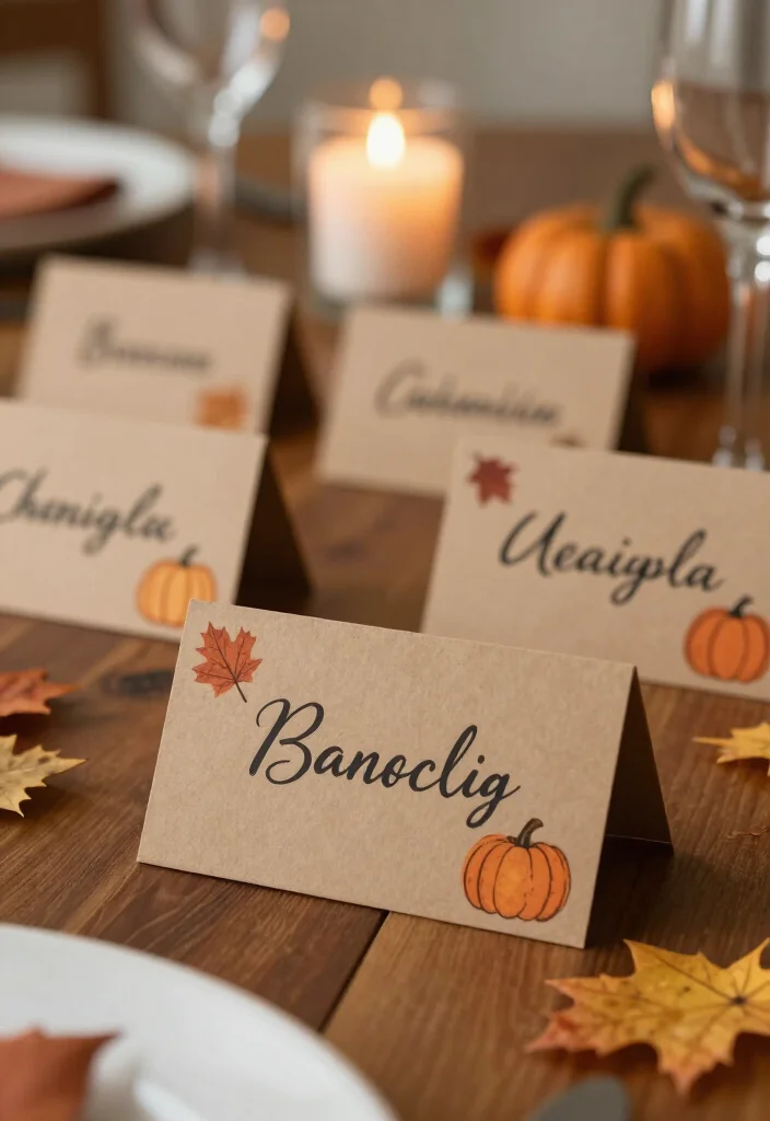 17 Best Thanksgiving Decor Ideas Under $100 That Will WOW Your Guests! - 6. Personalized Place Cards 1