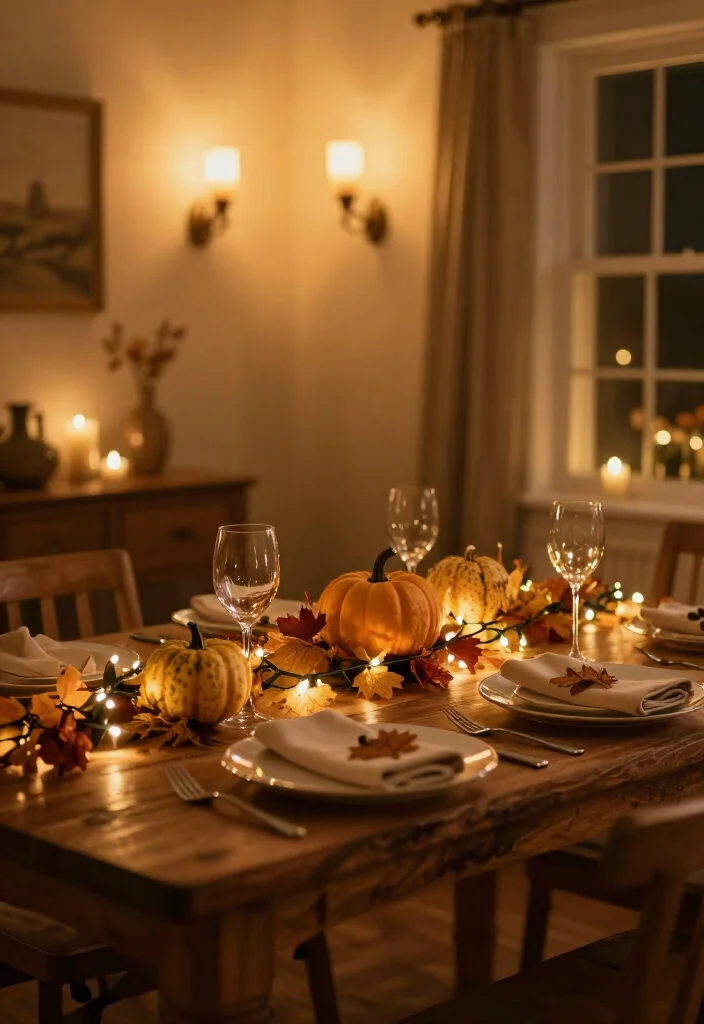 17 Best Thanksgiving Decor Ideas Under $100 That Will WOW Your Guests! - 7. Festive String Lights 1