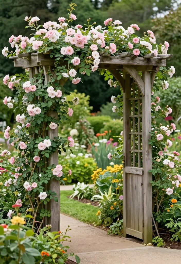 17 Charming Rustic Front Garden Ideas That Will Make Your Neighbors Envious! - 14. Charming Garden Arbors 1