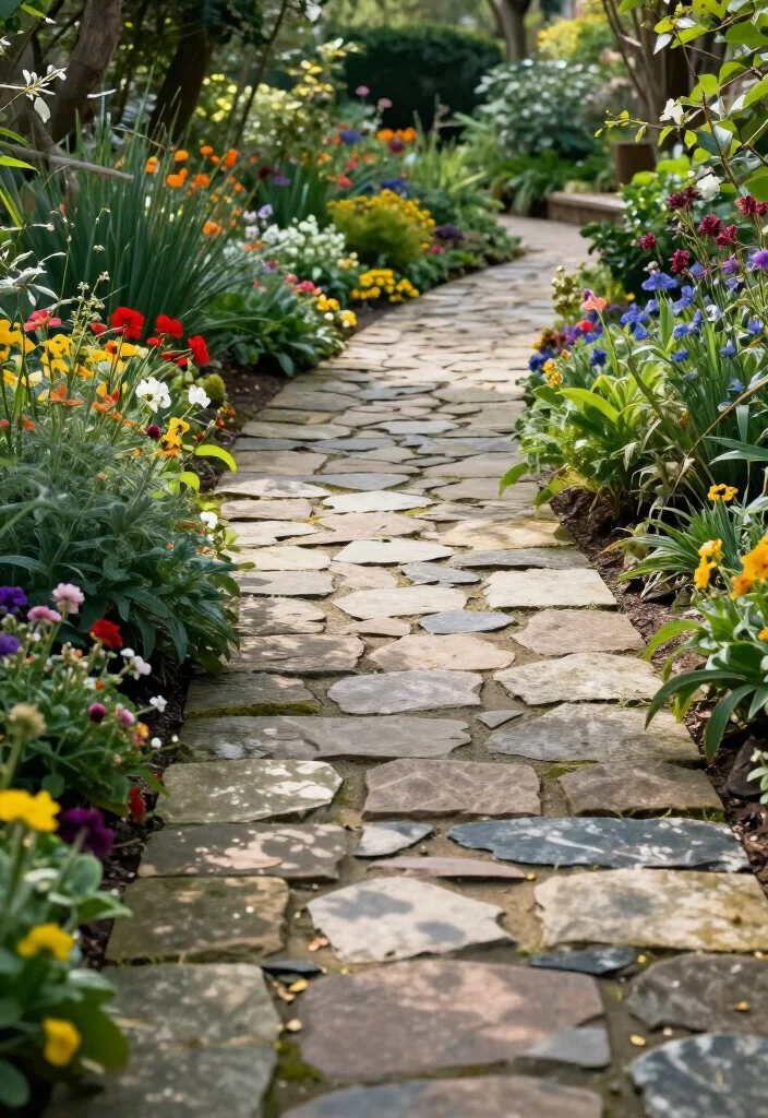 17 Charming Rustic Front Garden Ideas That Will Make Your Neighbors Envious! - 3. Natural Stone Pathways 1