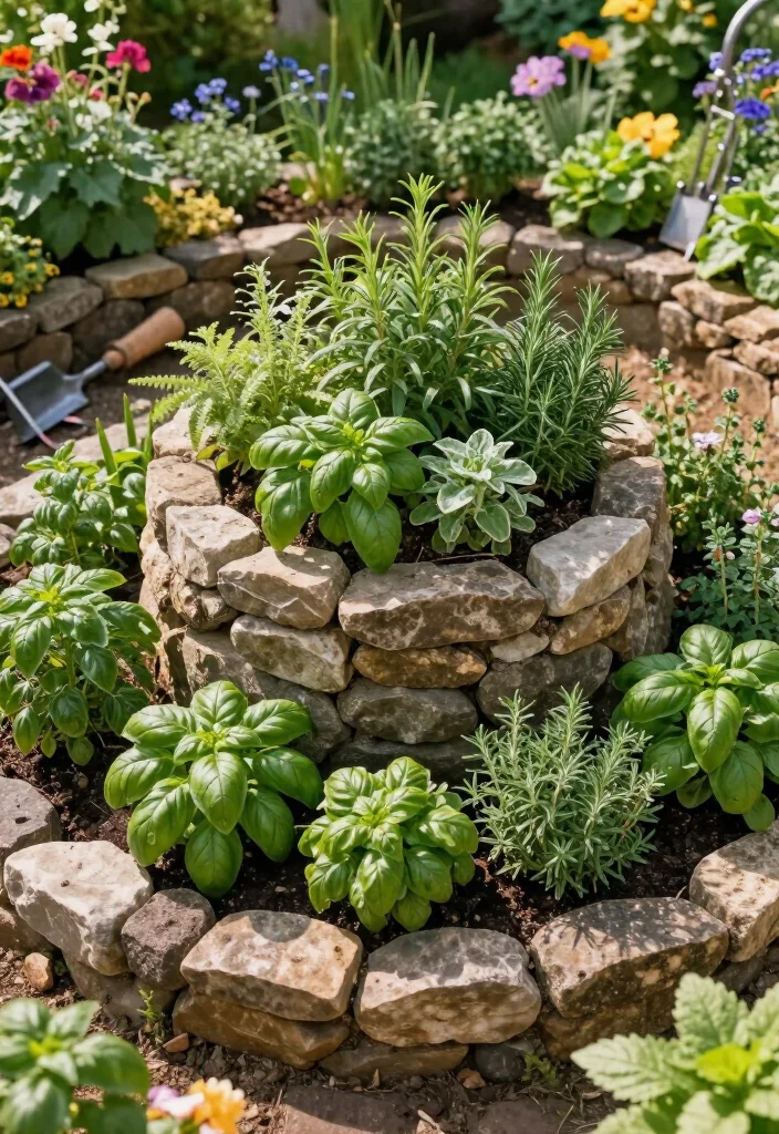 17 Charming Rustic Front Garden Ideas That Will Make Your Neighbors Envious! - 8. Herb Spiral Garden 1