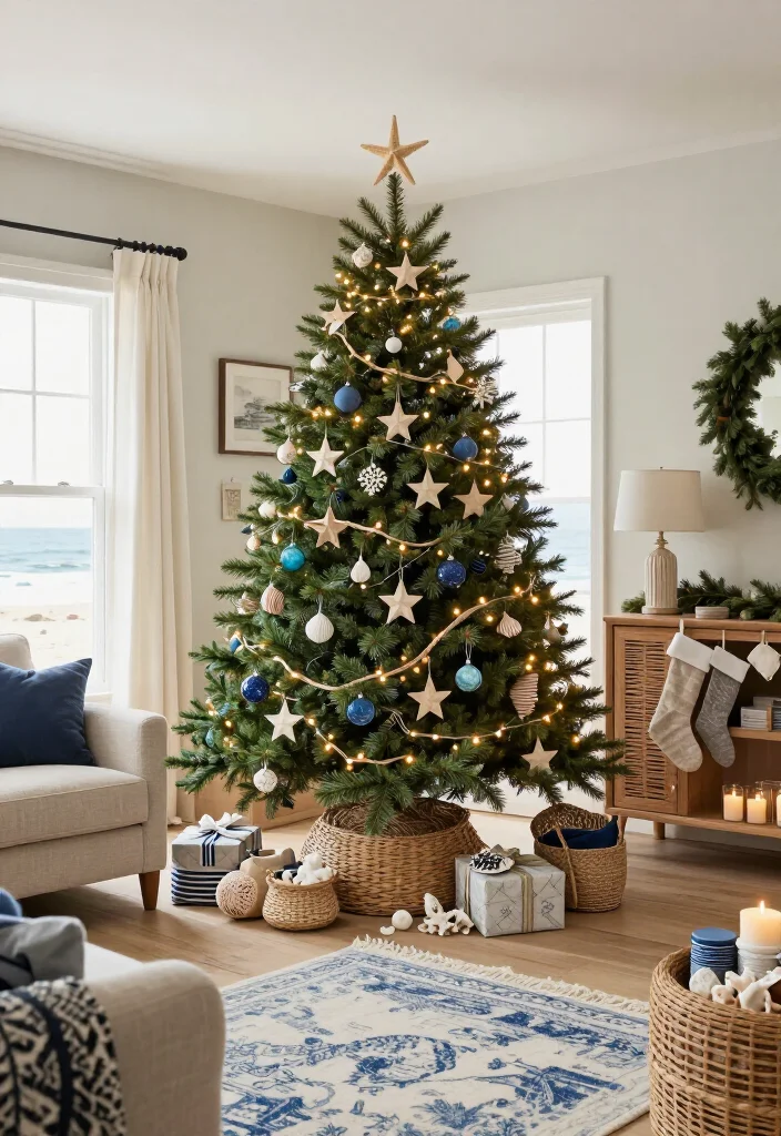 17 Coastal Christmas Home Decor Ideas That’ll Make Your Home Feel Like a Beachside Holiday Escape - 1. Start With a Driftwood Christmas Tree 1