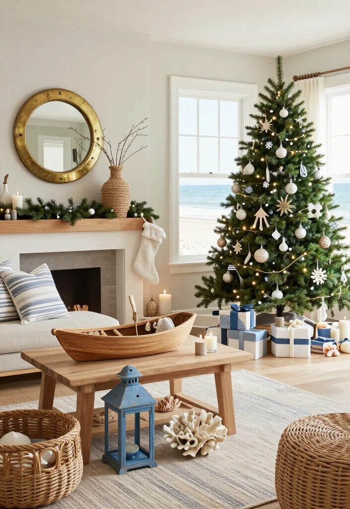 17 Coastal Christmas Home Decor Ideas That’ll Make Your Home Feel Like a Beachside Holiday Escape - 16. Add a Small Nautical Detail to Everyday Decor 1