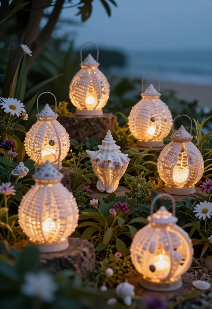 17 DIY Garden Lantern Decor Ideas That Will Light Up Your Evenings (You Won't Believe #9!) - 13. Shell Lanterns 1