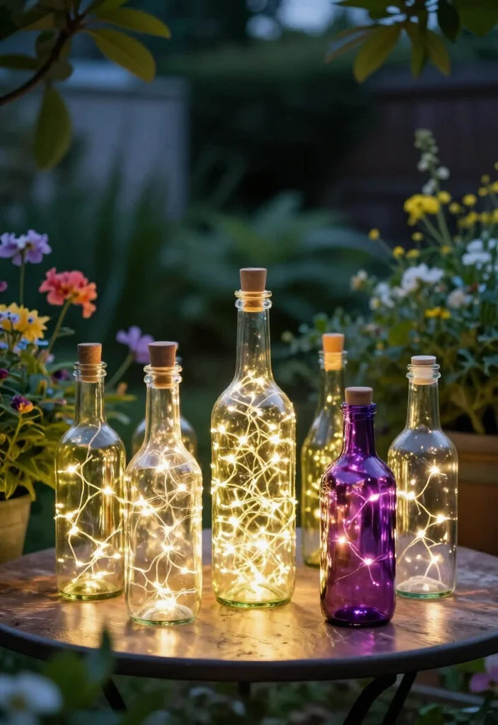 17 DIY Garden Lantern Decor Ideas That Will Light Up Your Evenings (You Won't Believe #9!) - 3. Fairy Light Bottles 1