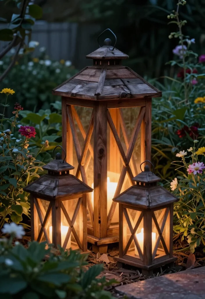 17 DIY Garden Lantern Decor Ideas That Will Light Up Your Evenings (You Won't Believe #9!) - 6. Rustic Wooden Lanterns 1