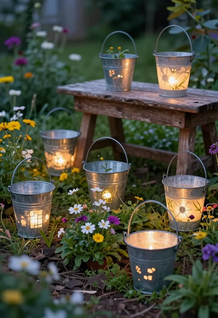 17 DIY Garden Lantern Decor Ideas That Will Light Up Your Evenings (You Won't Believe #9!) - 7. Bucket Lanterns 1