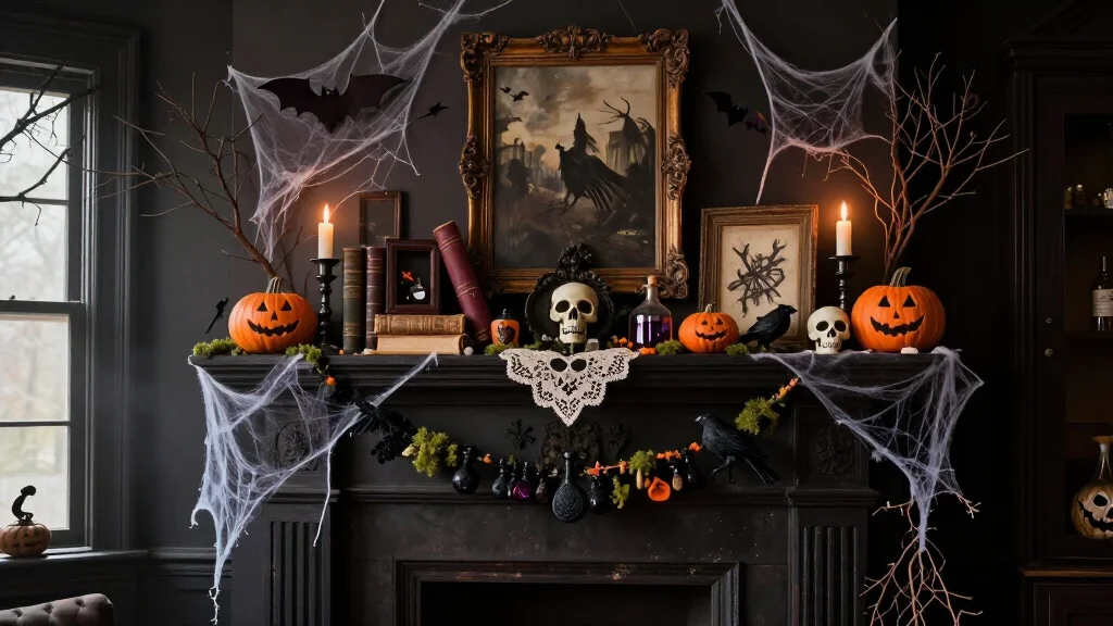 17 DIY Halloween Mantel Ideas That Look Straight Out of a Haunted Mansion (Even Beginners Can Try #8!)