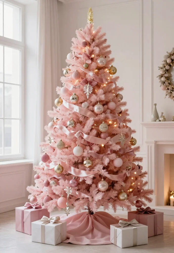 17 Delightful Pink Christmas Tree Decorating Ideas That’ll Make Your Holidays Feel Absolutely Magical - 3. Create a Soft Pink Ombre Effect 1
