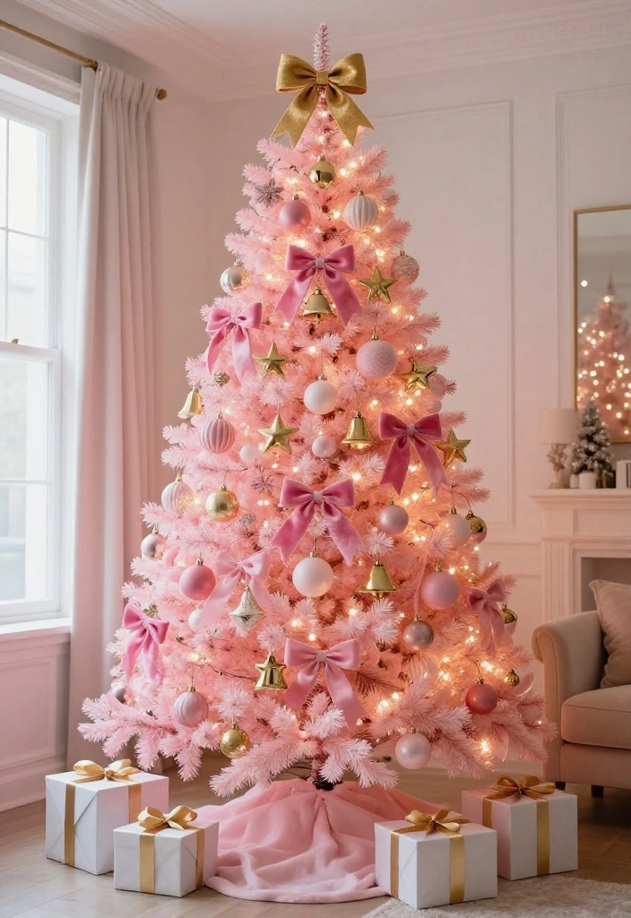 17 Delightful Pink Christmas Tree Decorating Ideas That’ll Make Your Holidays Feel Absolutely Magical - 6. Make It Playful with Candy-Pink Ornaments 1