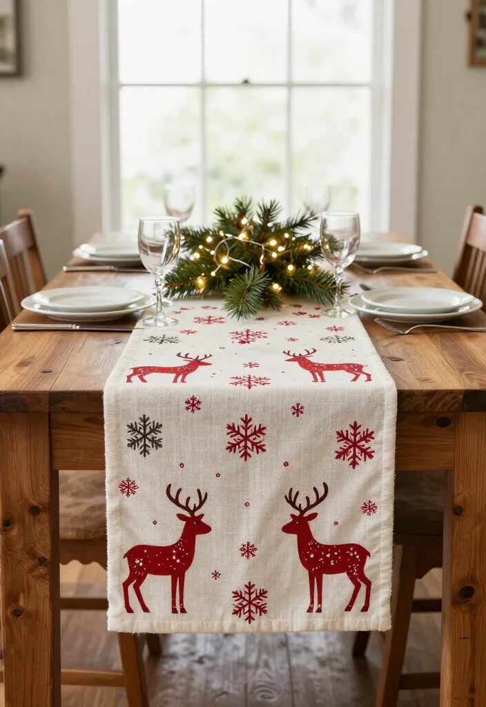 17 Elegant Christmas Kitchen Decor Under $100 That'll Make Your Home Feel Merry and Bright! - 1. Festive Table Runner 1