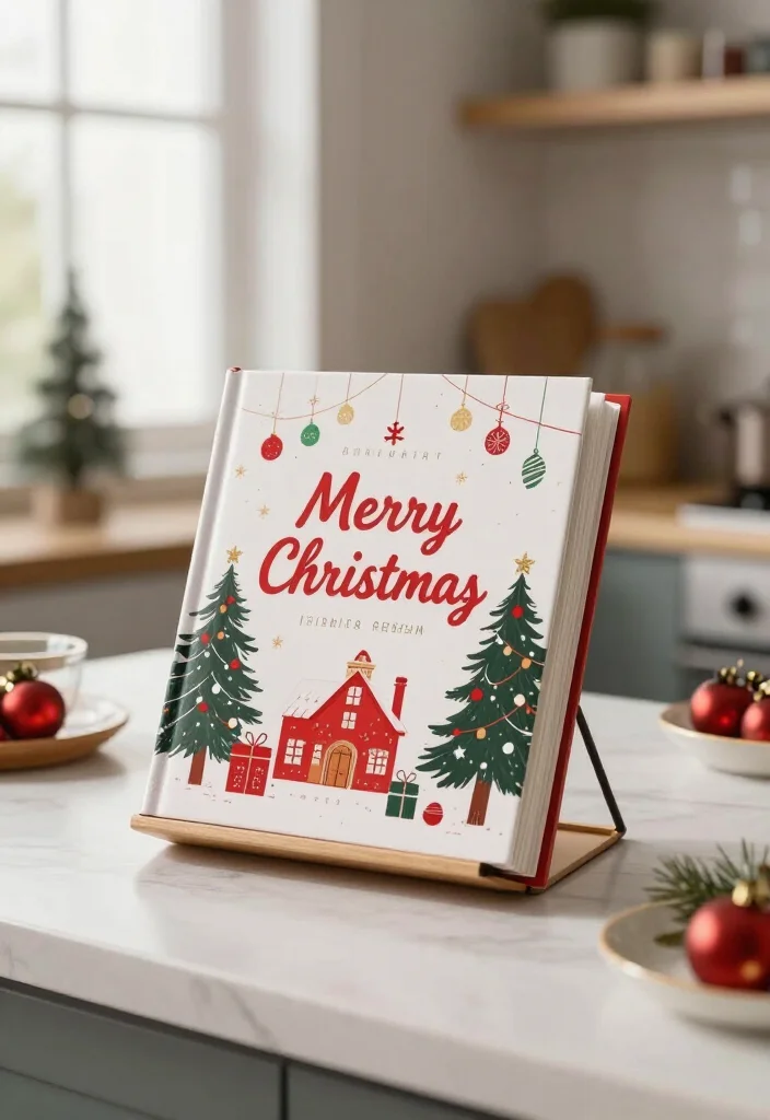 17 Elegant Christmas Kitchen Decor Under $100 That'll Make Your Home Feel Merry and Bright! - 16. Festive Recipe Book Stand 1