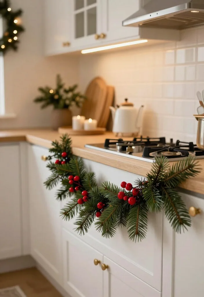 17 Elegant Christmas Kitchen Decor Under $100 That'll Make Your Home Feel Merry and Bright! - 9. Spruce Up with Garland 1