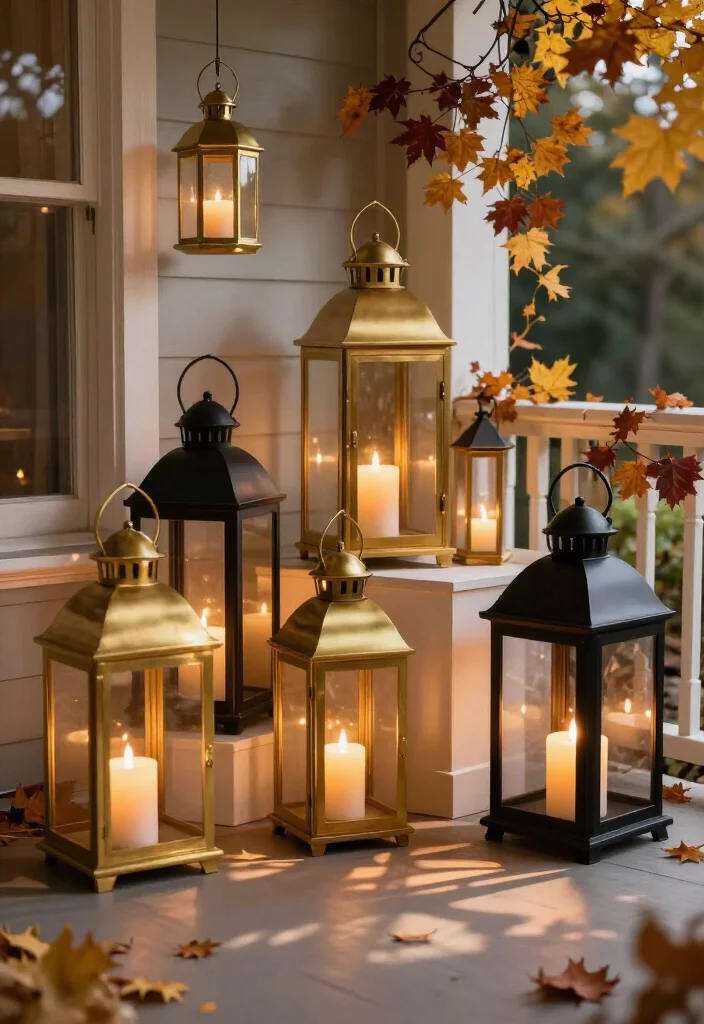 17 Elegant Halloween Front Porch Decor Ideas Your Neighbors Will Envy! - 1. Luxe Lanterns 1