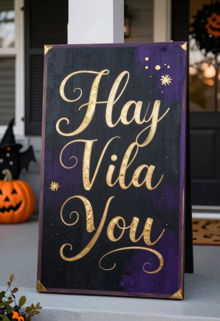 17 Elegant Halloween Front Porch Decor Ideas Your Neighbors Will Envy! - 12. Elegant DIY Signs 1