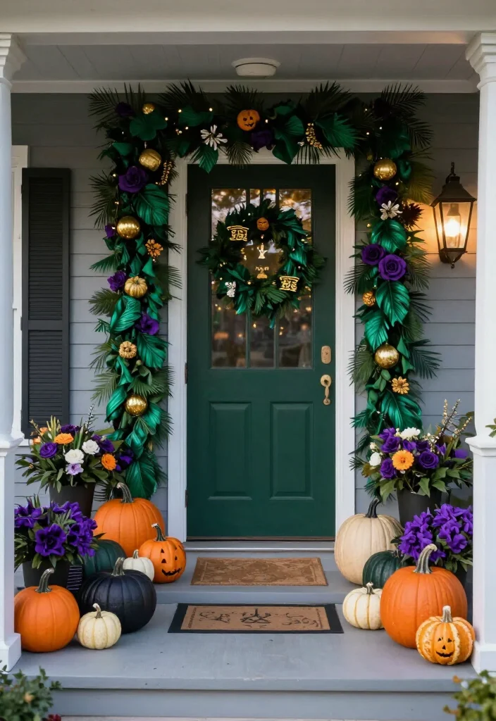 17 Elegant Halloween Front Porch Decor Ideas Your Neighbors Will Envy! - 15. Elegant Color Palette 1