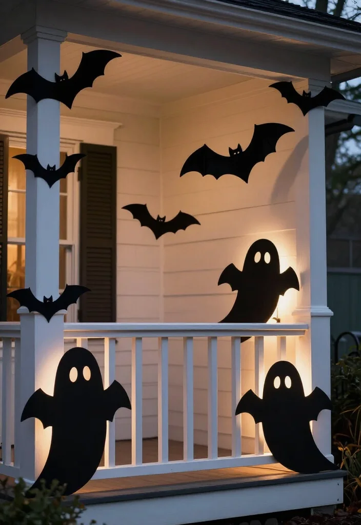 17 Elegant Halloween Front Porch Decor Ideas Your Neighbors Will Envy! - 4. Spooky Silhouettes 1