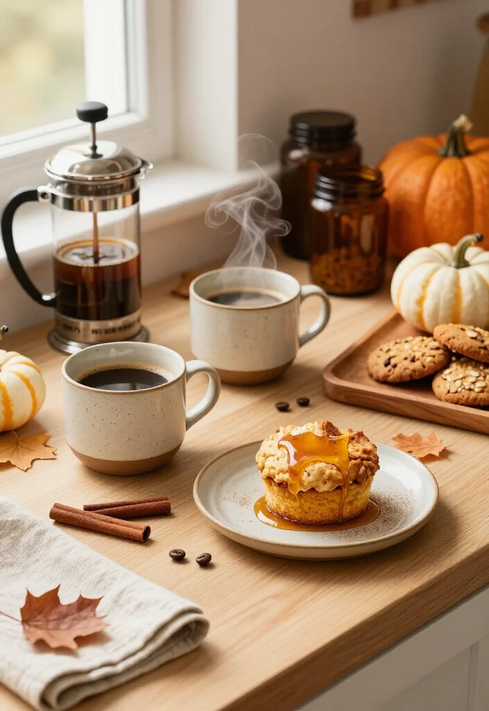 17 Fall Coffee Bar Ideas That’ll Make Your Home Feel Like a Cozy Café (You’ll Want to Copy #7!) 60 17 Fall Coffee Bar Ideas That’ll Make Your Home Feel Like a Cozy Café (You’ll Want to Copy #7!) - 15. Layer a Farmhouse Coffee Station With Linen and Wood 1