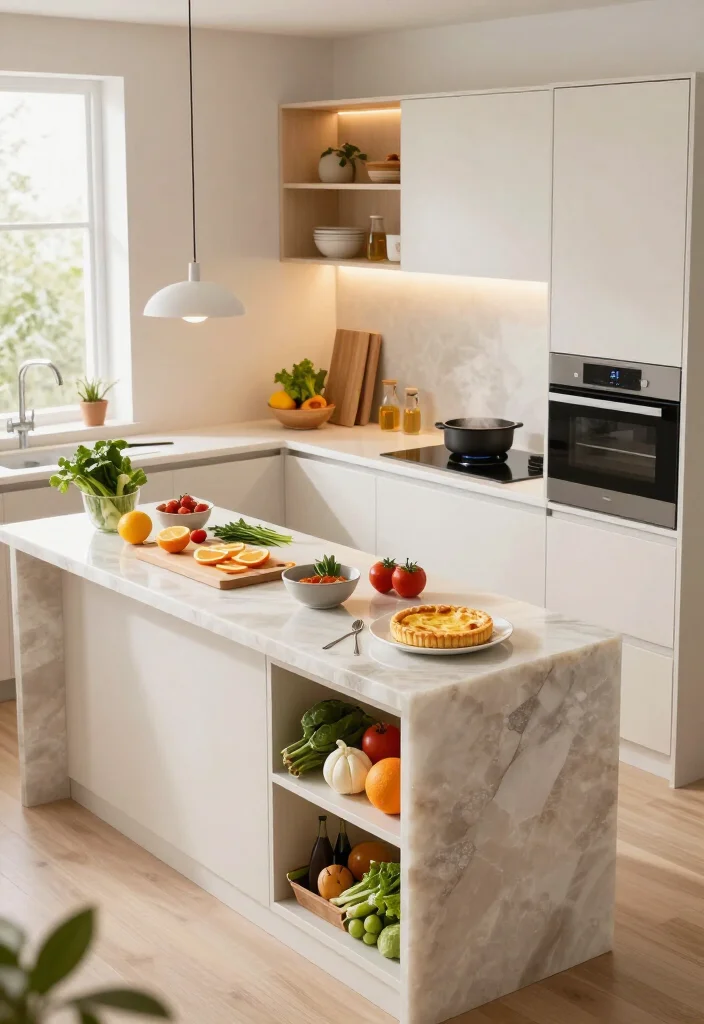 17 Galley Kitchen with Island Ideas That Make Small Spaces Feel Surprisingly Huge (#9 Is Pure Genius!) - 11. Use a Slim Pendant and Under-Cabinet Glow 1