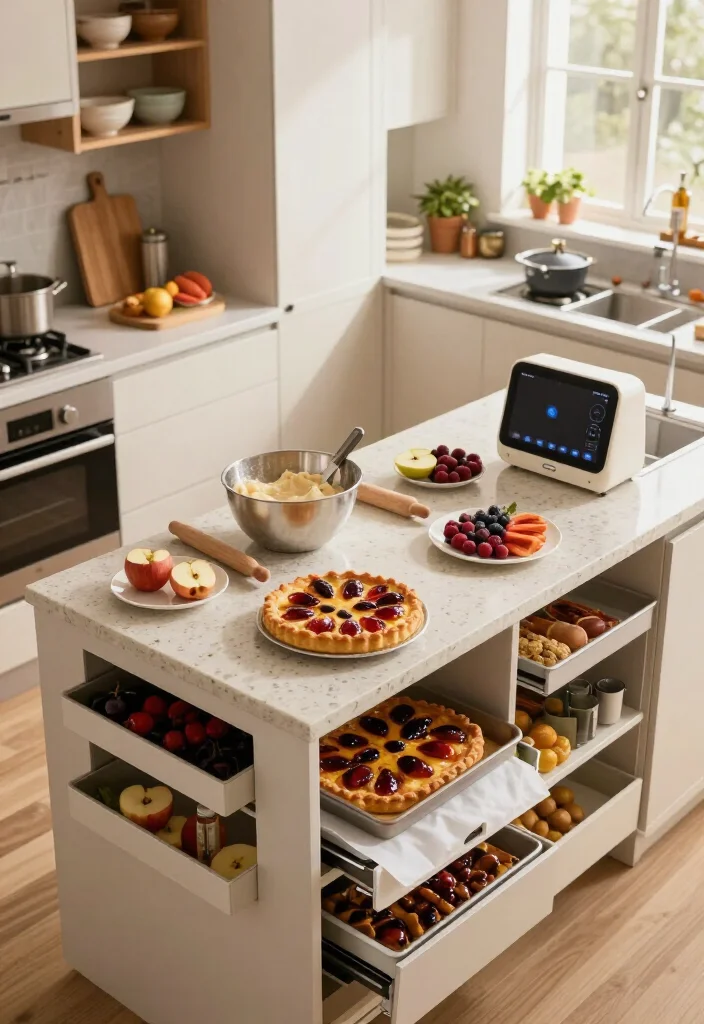 17 Galley Kitchen with Island Ideas That Make Small Spaces Feel Surprisingly Huge (#9 Is Pure Genius!) - 13. Create a Dedicated Baking Station in the Island 1