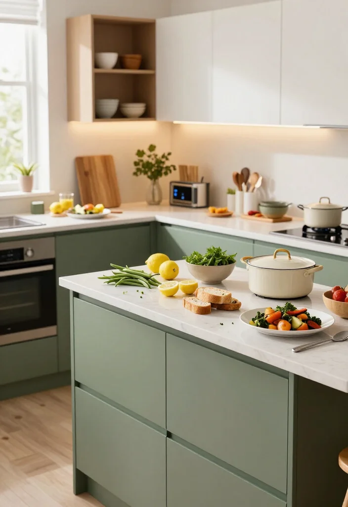 17 Galley Kitchen with Island Ideas That Make Small Spaces Feel Surprisingly Huge (#9 Is Pure Genius!) - 3. Use Two-Tone Cabinets to Stretch the Kitchen Visually 1