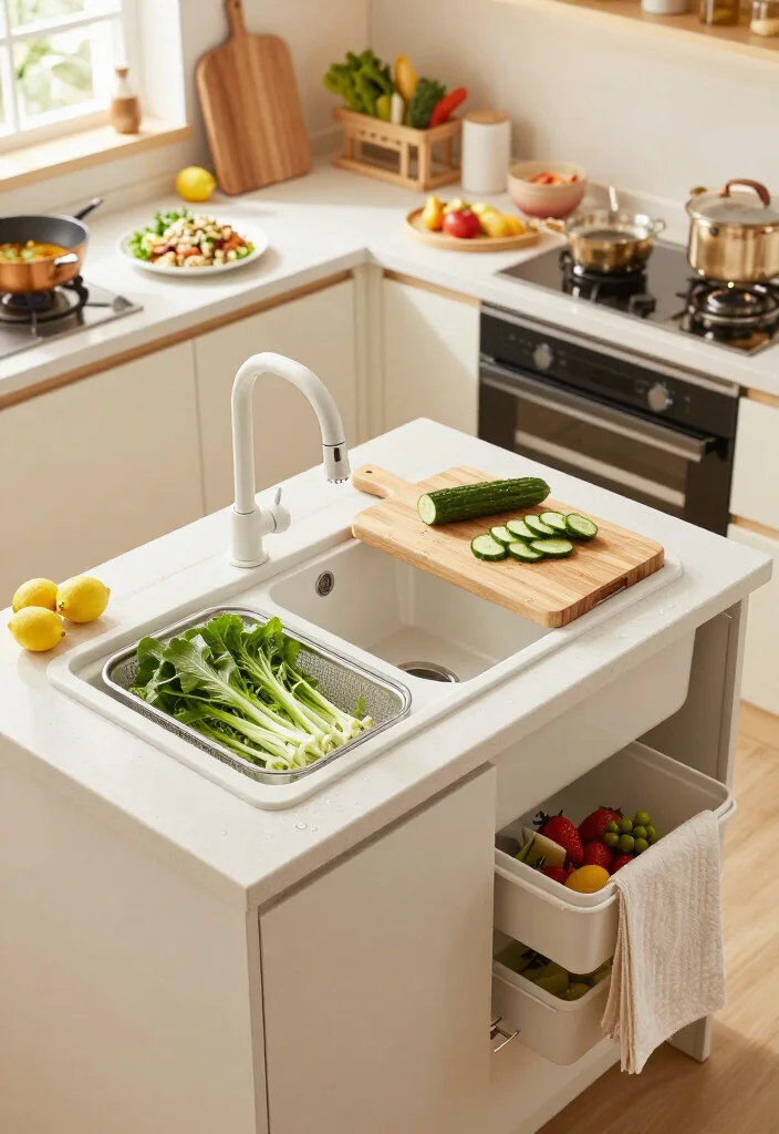 17 Galley Kitchen with Island Ideas That Make Small Spaces Feel Surprisingly Huge (#9 Is Pure Genius!) - 4. Add a Prep Sink Without Losing Counter Space 1