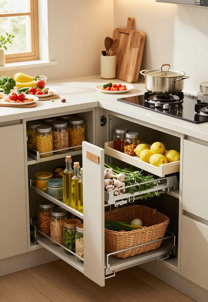 17 Galley Kitchen with Island Ideas That Make Small Spaces Feel Surprisingly Huge (#9 Is Pure Genius!) - 5. Turn One Wall into a Pullout Pantry 1
