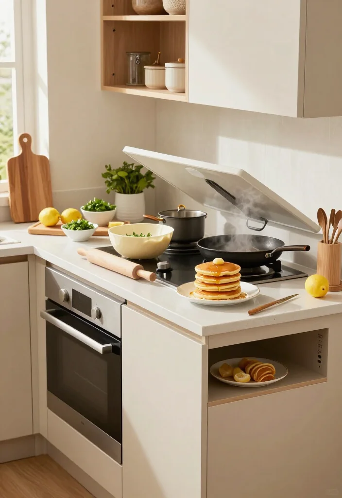 17 Galley Kitchen with Island Ideas That Make Small Spaces Feel Surprisingly Huge (#9 Is Pure Genius!) - 9. Add a Flip-Up Island Extension for Instant Extra Room 1