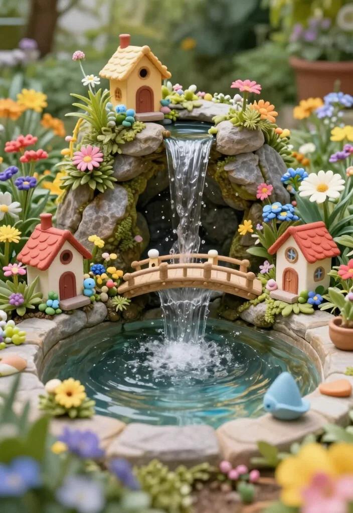 17 Gorgeous Small Ponds with Waterfalls That Will Transform Your Backyard into a Dreamy Oasis! - 6. Whimsical Fairy Pond with Mini Waterfall 1