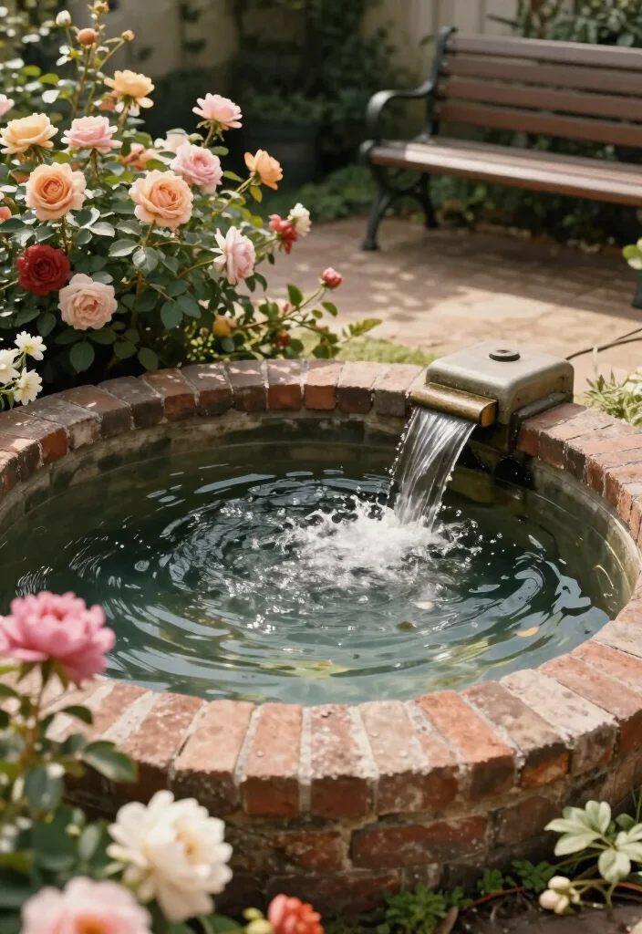 17 Gorgeous Small Ponds with Waterfalls That Will Transform Your Backyard into a Dreamy Oasis! - 8. Vintage Inspired Pond with Brick Edging 1