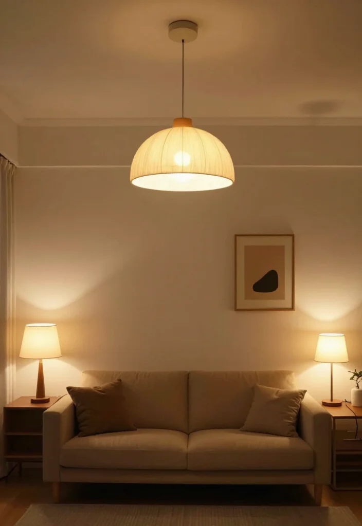 17 Ingenious Living Room Layouts That Will Transform Your Small Apartment Into a Stylish Oasis! - 10. Layer Lighting for Ambiance 1