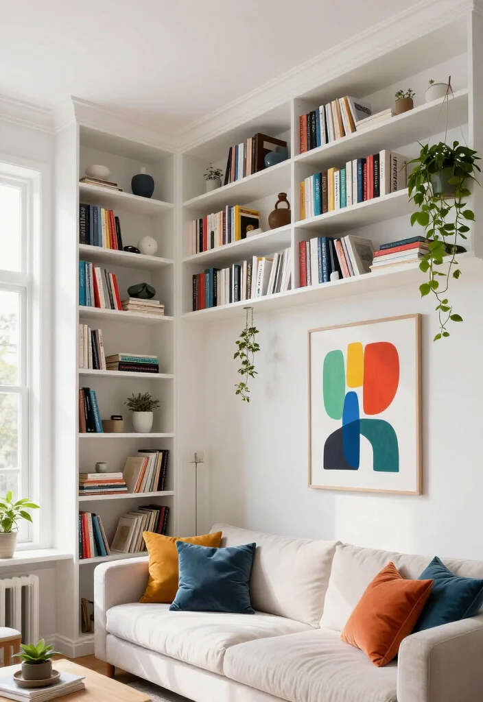 17 Ingenious Living Room Layouts That Will Transform Your Small Apartment Into a Stylish Oasis! - 3. Utilize Vertical Space 1