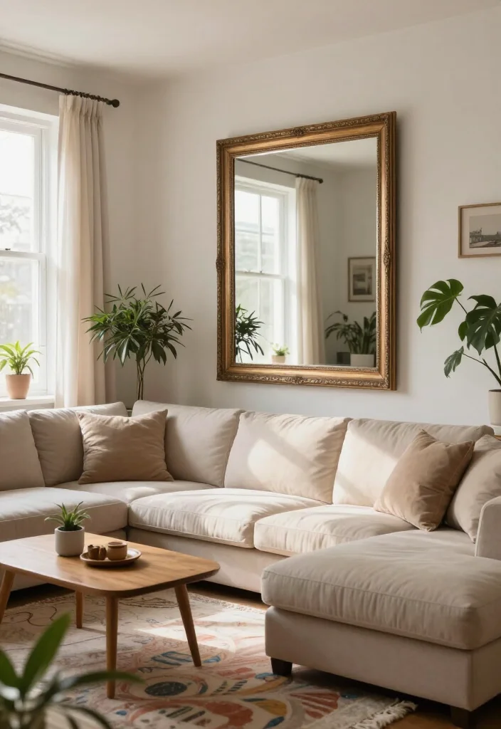 17 Ingenious Living Room Layouts That Will Transform Your Small Apartment Into a Stylish Oasis! - 5. Incorporate Mirrors to Create Illusion of Space 1