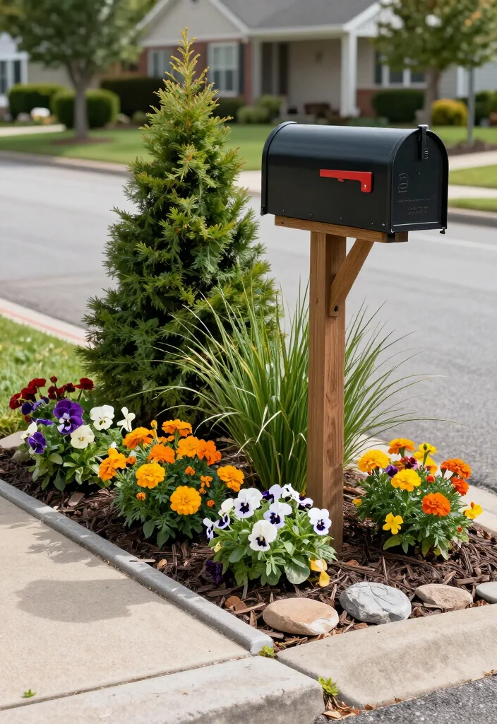 17+ Mailbox Landscaping Ideas That'll Make Your Curb Appeal Impossible to Ignore (#9 Is Seriously Stunning!) - 10. Seasonal Color That Changes with the Year 1