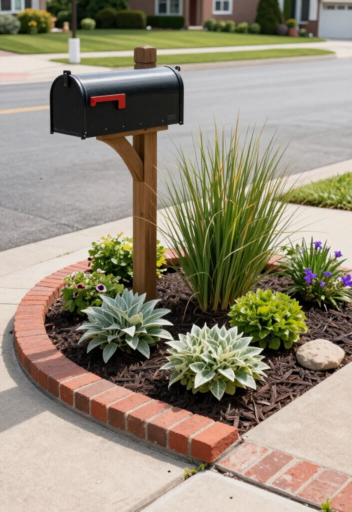 17+ Mailbox Landscaping Ideas That'll Make Your Curb Appeal Impossible to Ignore (#9 Is Seriously Stunning!) - 6. Brick Edging for a Classic Finish 1