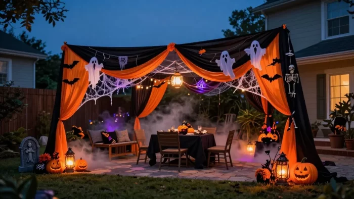 17 Spooktacular Halloween Canopy Decor Ideas That’ll Transform Your Backyard Into a Haunted Hideaway!