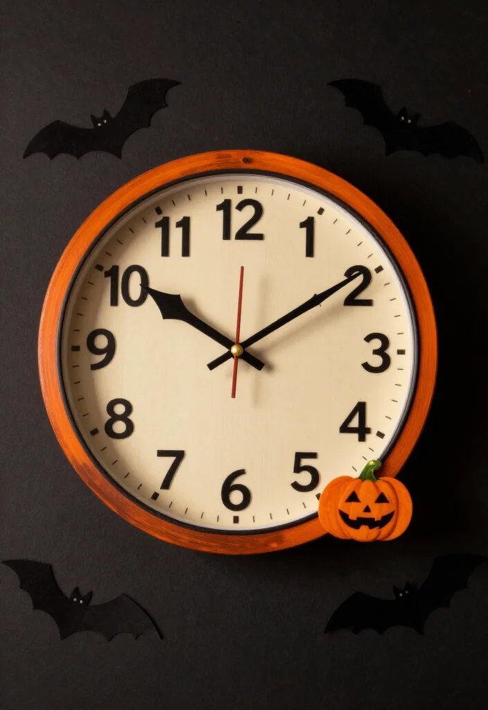 17 Spooktacular Halloween Wall Decor Ideas That Will Leave Your Guests Screaming for More! - 12. Halloween Wall Clock 1