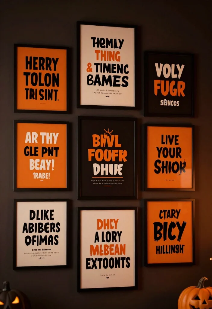 17 Spooktacular Halloween Wall Decor Ideas That Will Leave Your Guests Screaming for More! - 16. Halloween Quote Posters 1