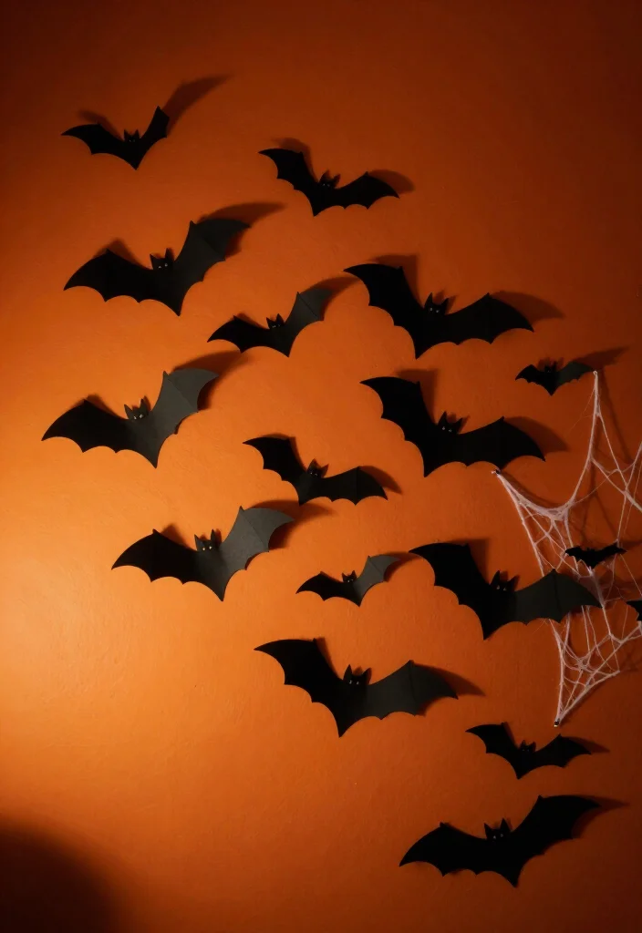 17 Spooktacular Halloween Wall Decor Ideas That Will Leave Your Guests Screaming for More! - 3. Batty Wall Hanging 1