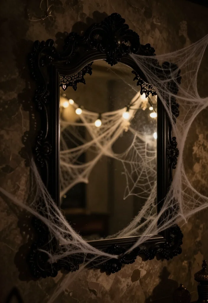 17 Spooktacular Halloween Wall Decor Ideas That Will Leave Your Guests Screaming for More! - 7. Haunted Mirror 1