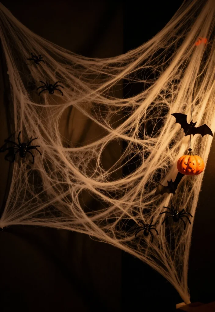 17 Spooktacular Halloween Wall Decor Ideas That Will Leave Your Guests Screaming for More! - 8. Cobweb Corner 1