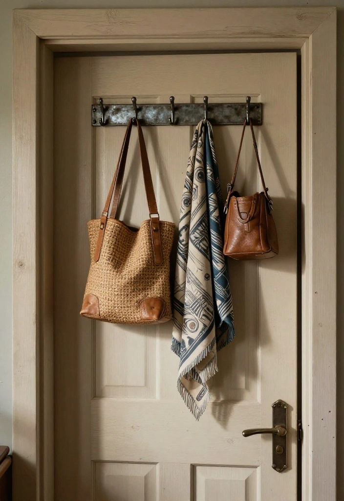 17 Stylish Farmhouse Bedroom Storage Solutions to Maximize Your Space (Check Out #5!) 68 17 Stylish Farmhouse Bedroom Storage Solutions to Maximize Your Space (Check Out #5!) - 15. Closet Door Hooks 1
