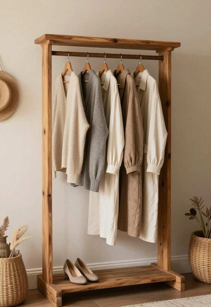17 Stylish Farmhouse Bedroom Storage Solutions to Maximize Your Space (Check Out #5!) 70 17 Stylish Farmhouse Bedroom Storage Solutions to Maximize Your Space (Check Out #5!) - 17. Stylish Clothing Racks 1