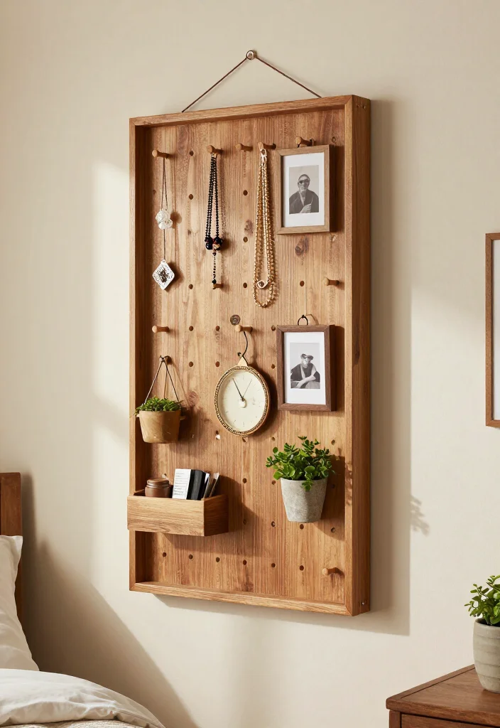 17 Stylish Farmhouse Bedroom Storage Solutions to Maximize Your Space (Check Out #5!) 27 17 Stylish Farmhouse Bedroom Storage Solutions to Maximize Your Space (Check Out #5!) - 6. Pegboards for Wall Storage 1
