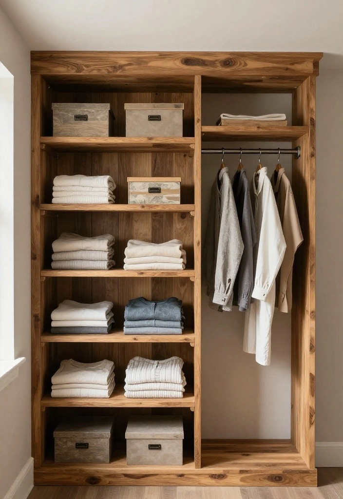 17 Stylish Farmhouse Bedroom Storage Solutions to Maximize Your Space (Check Out #5!) 41 17 Stylish Farmhouse Bedroom Storage Solutions to Maximize Your Space (Check Out #5!) - 8. Custom Closet Solutions 1